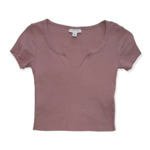 Topshop Mauve Cropped T-Shirt, Size US 2
